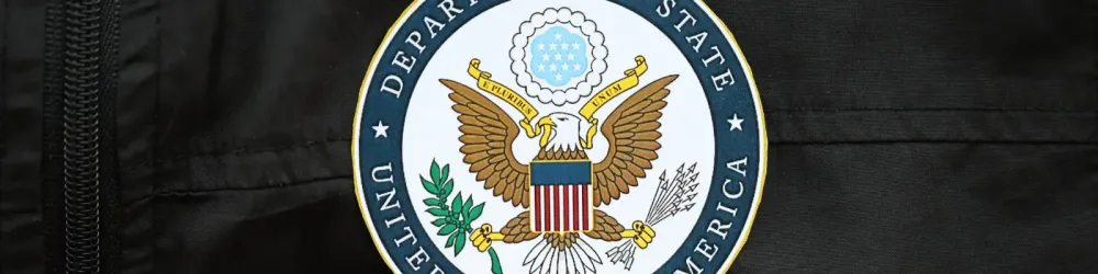 US State Department logo on black background